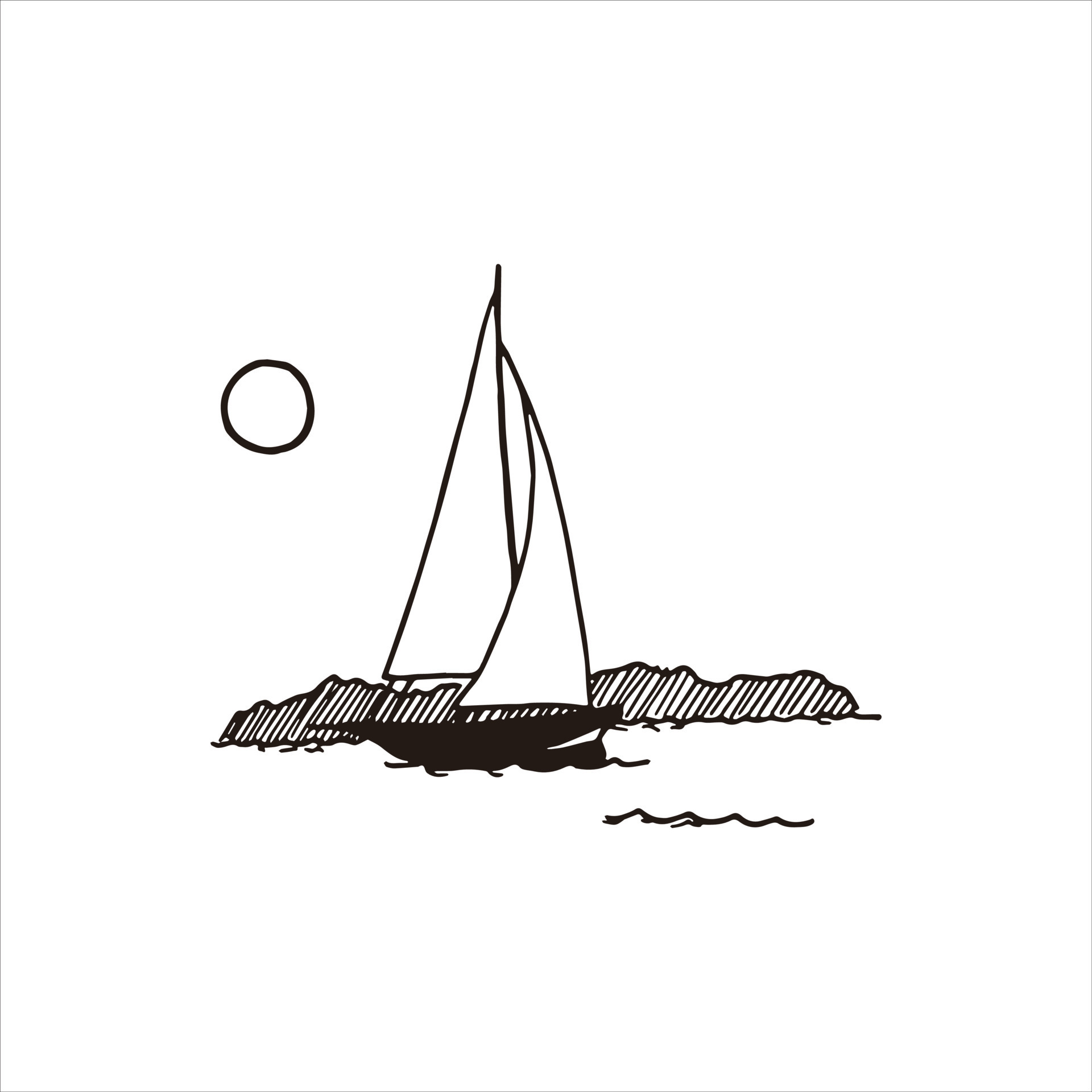 simple black line art ship or boat handrawn 14603206 Vector Art at Vecteezy