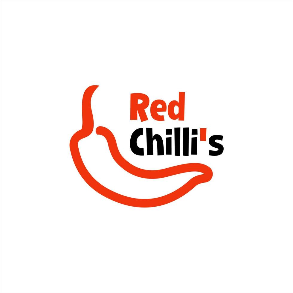 chili logo simple pepper vector in outline style