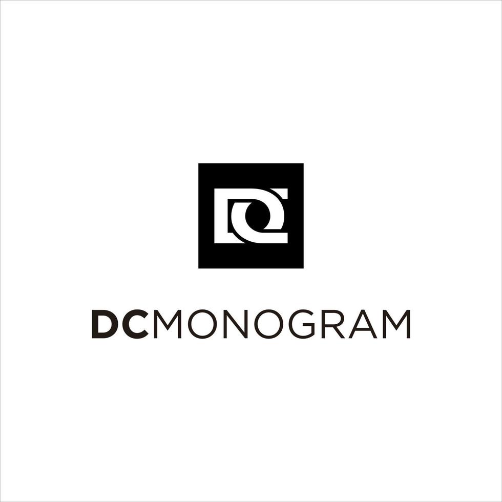 initial D and C logo modern simple outline vector