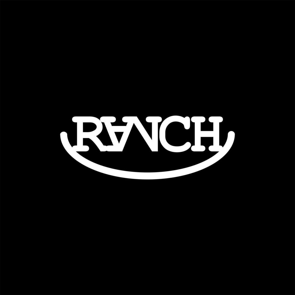 ranch logo simple typography art cattle vector
