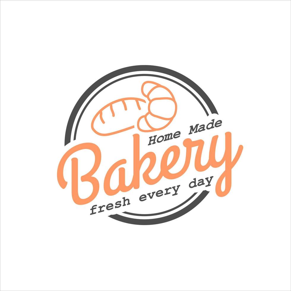 simple circle homemade bakery badge stamp with pastry vector