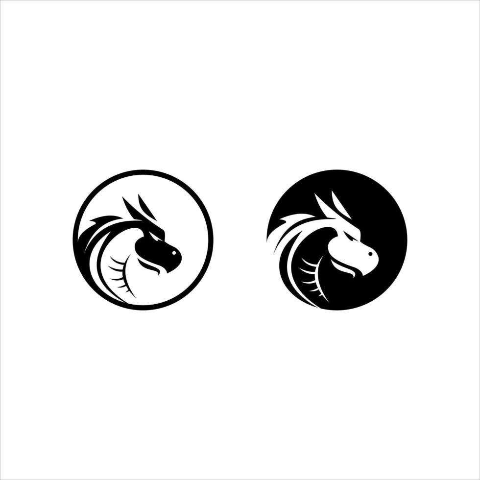 Dragon Head Logo Design Simple Vector