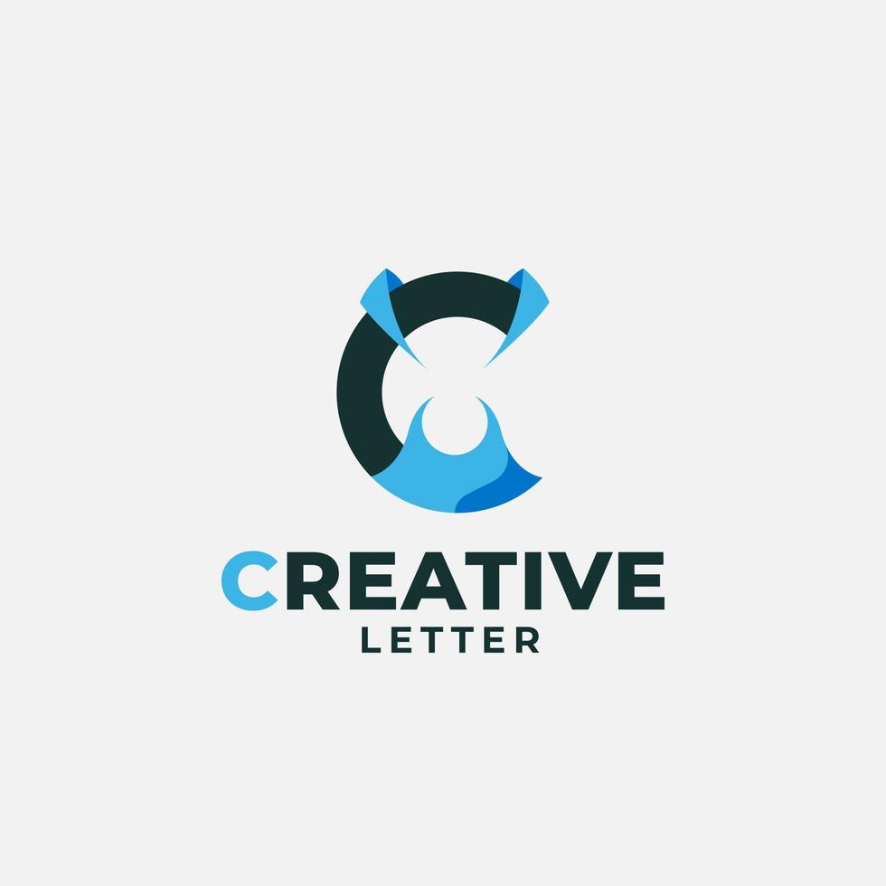 Letter C logo, monogram logo, creative letter design concept vector