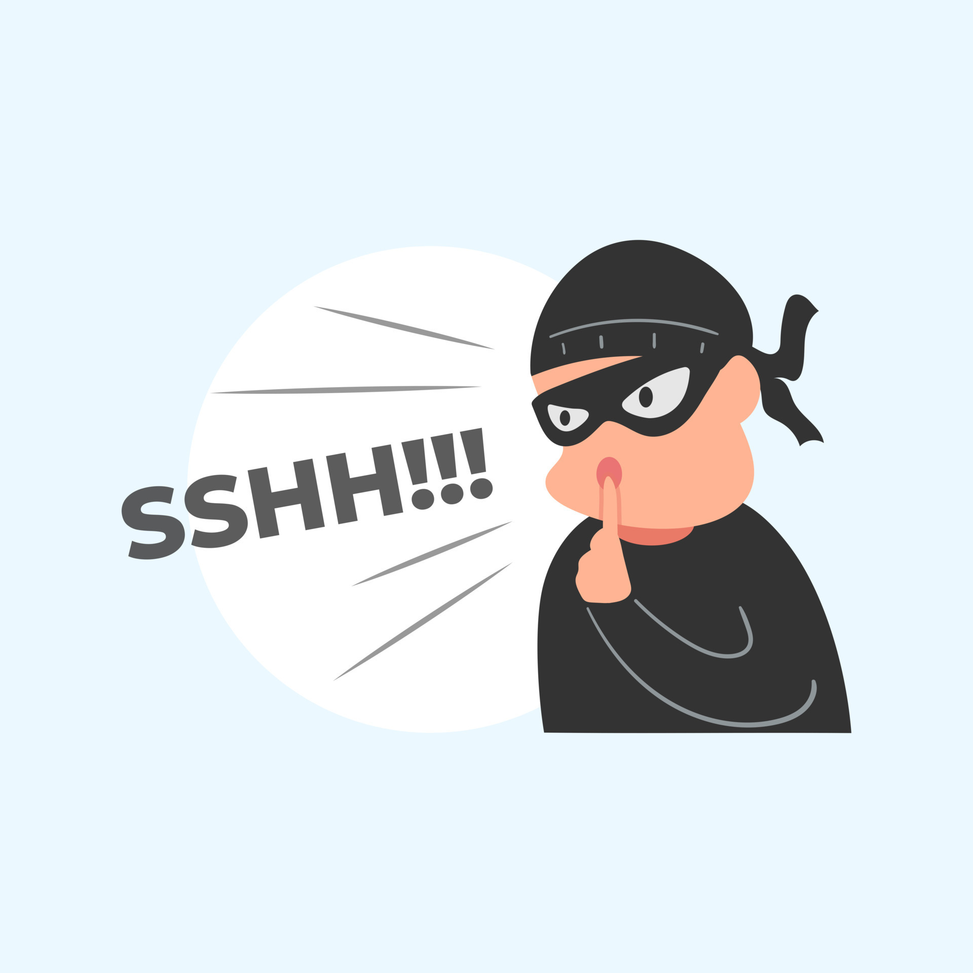 Cute flat illustration cartoon of thief hacker stealing data money for
