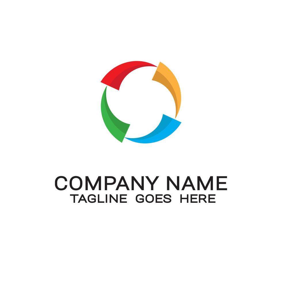 vector business logo design round the flow form a circle.
