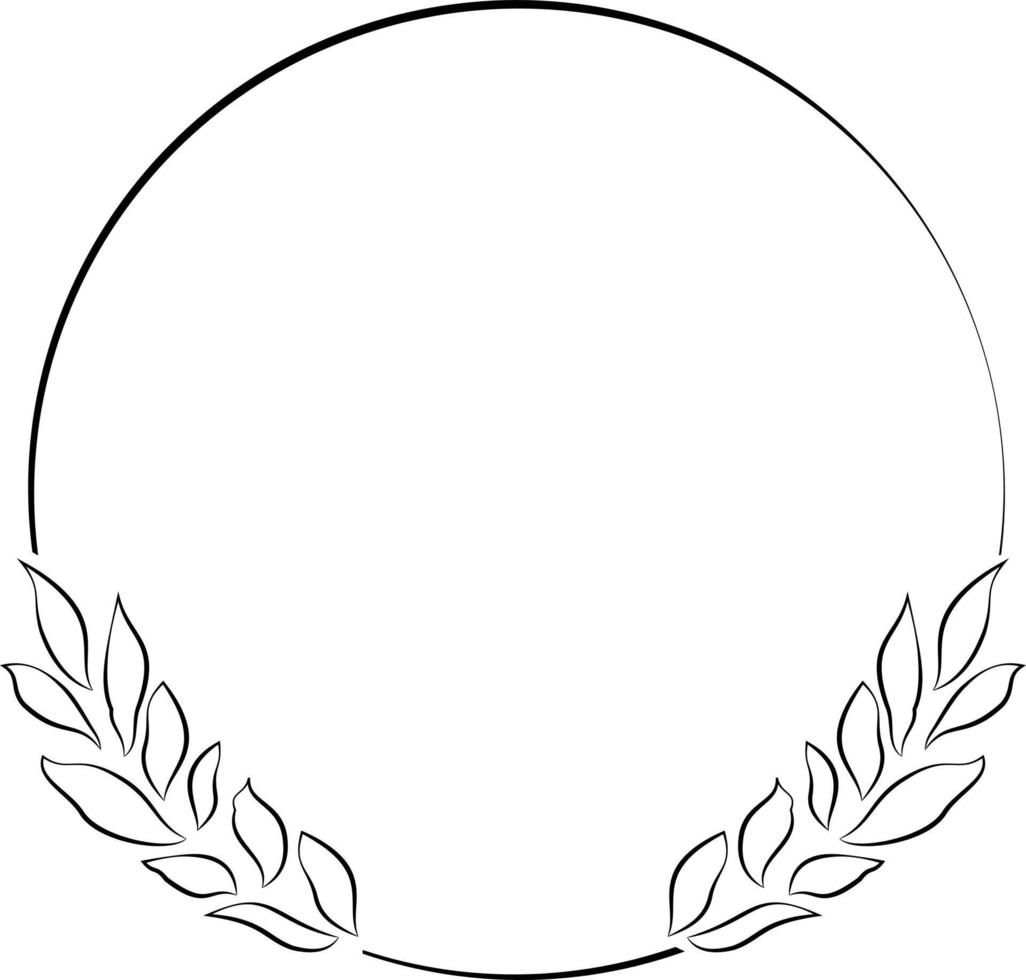 circular frame decorated with some leaves, suitable for graphic works, templates, and clip art vector