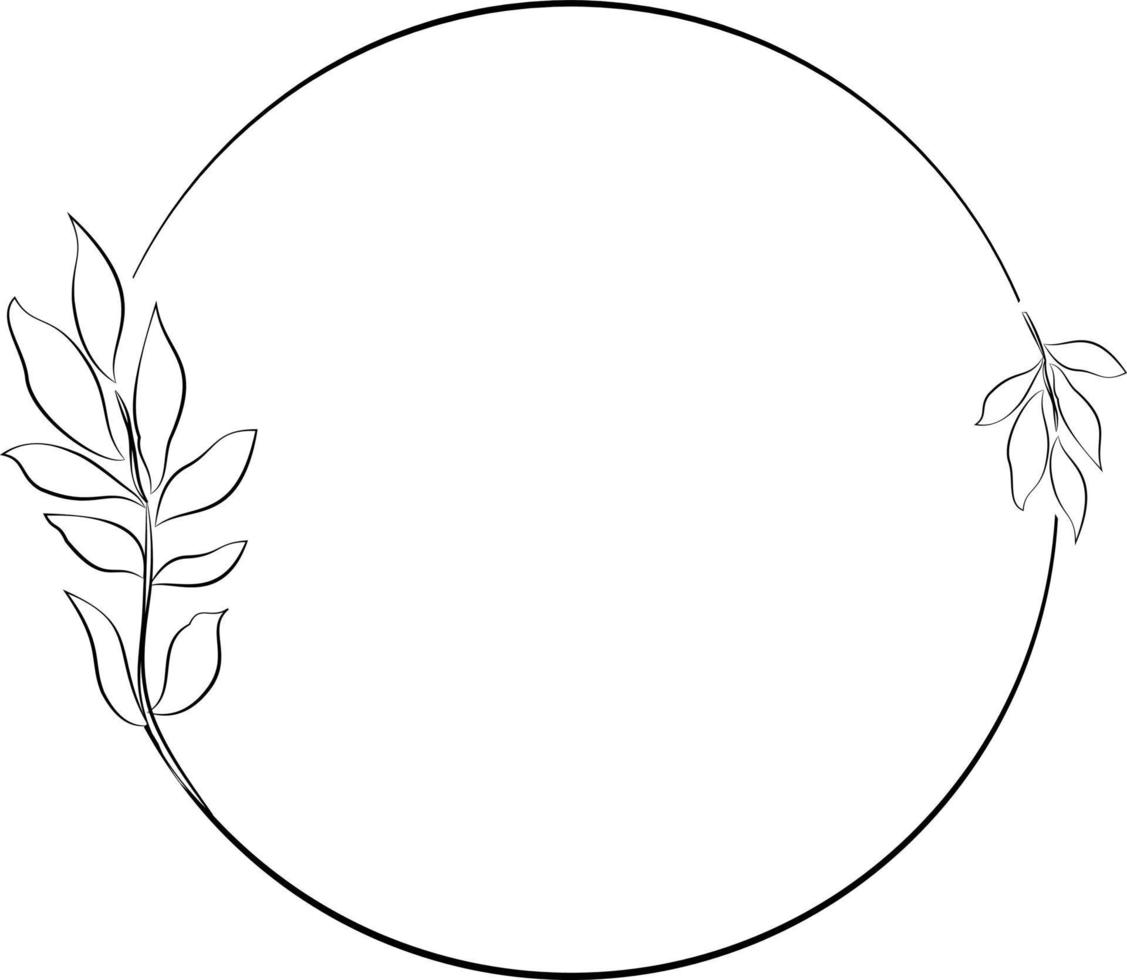Circular frame decorated with some leaves suitable for graphic works templates and clip art1 vector