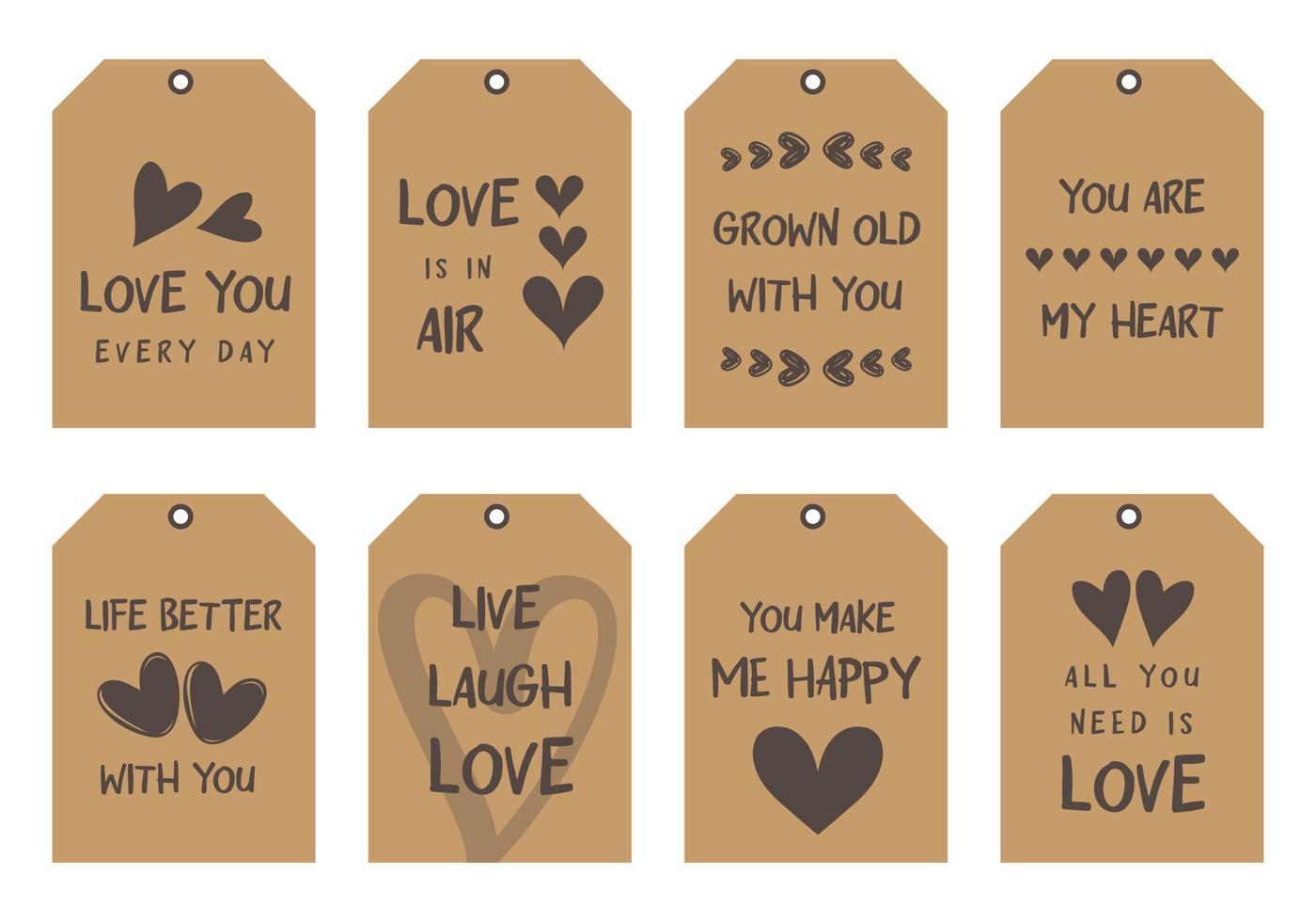 vector de etiquetas, etiquetas o carteles de regalo del día de san valentín. plantillas de tarjetas de San Valentín.