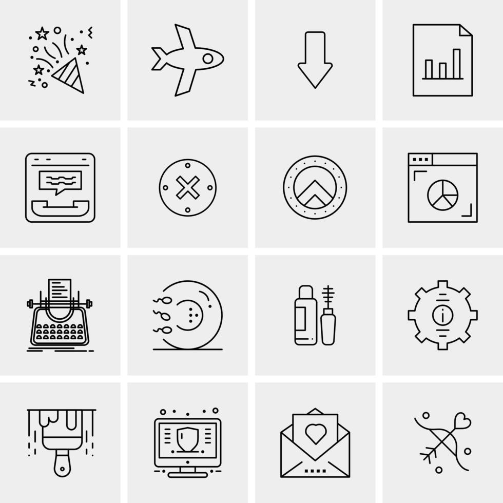 16 iconos de negocios universales vector ilustración de icono creativo para usar en proyectos relacionados con la web y dispositivos móviles