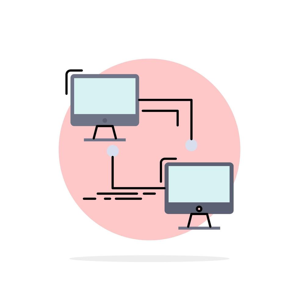 local lan connection sync computer Flat Color Icon Vector