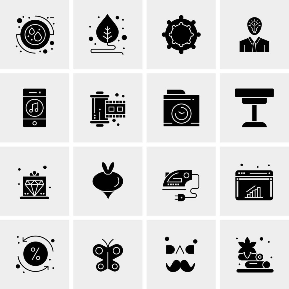 16 iconos de negocios universales vector ilustración de icono creativo para usar en proyectos relacionados con la web y dispositivos móviles