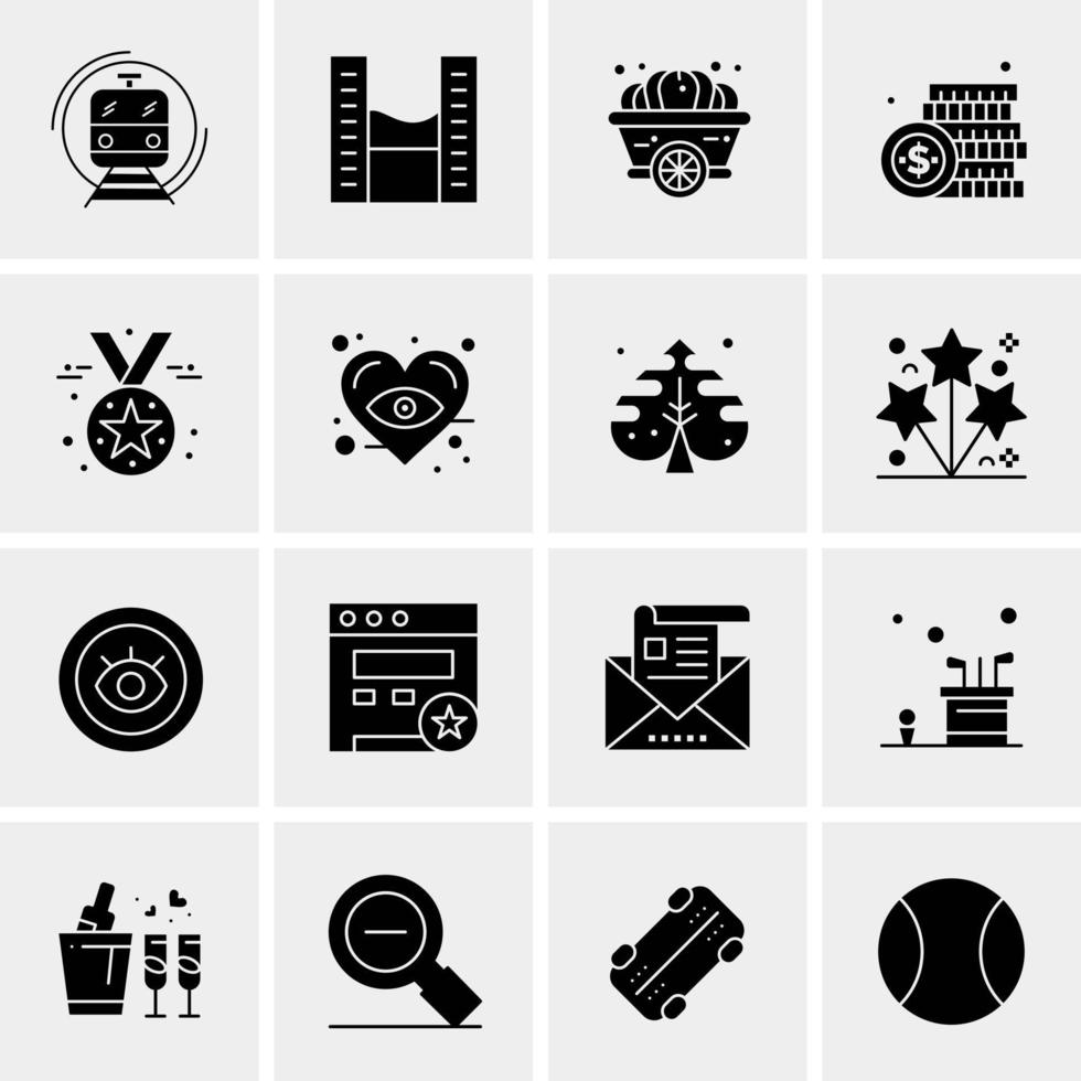 16 iconos de negocios universales vector ilustración de icono creativo para usar en proyectos relacionados con la web y dispositivos móviles