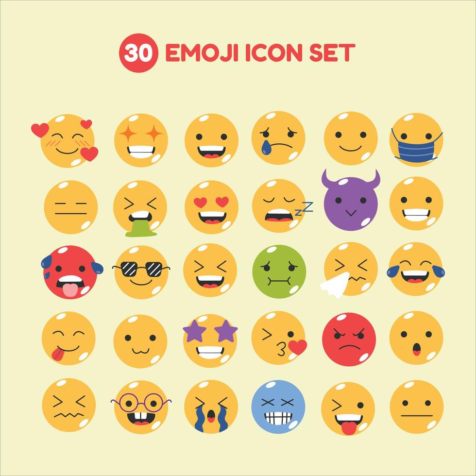 Emoji icon set vector