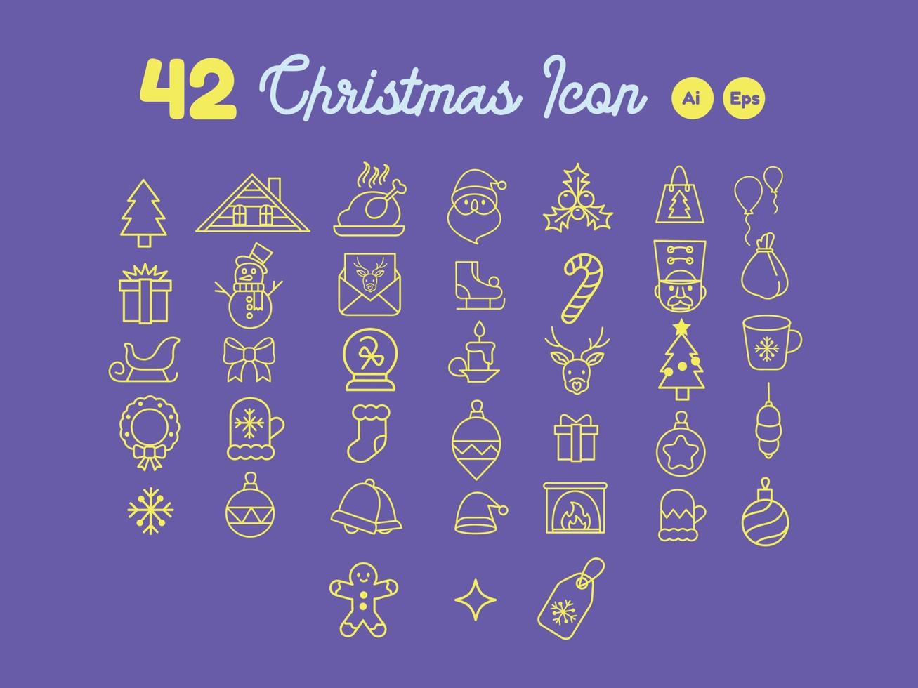 conjunto de iconos de navidad vector