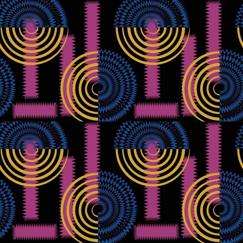 Seamless, black thick halftone dotted circle speed lines. Abstract geometric shape motion. Design elements for textile prints, wrapping papers vector