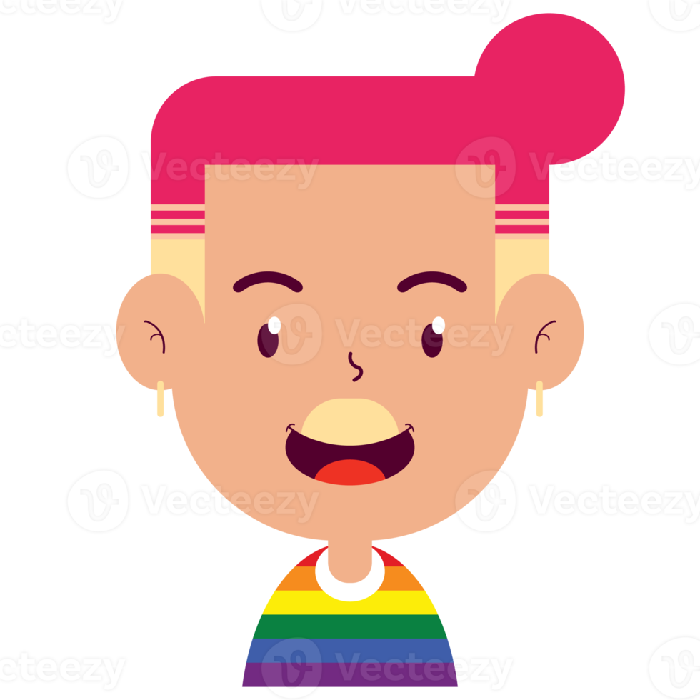 Lgbt happy face cartoon cute png