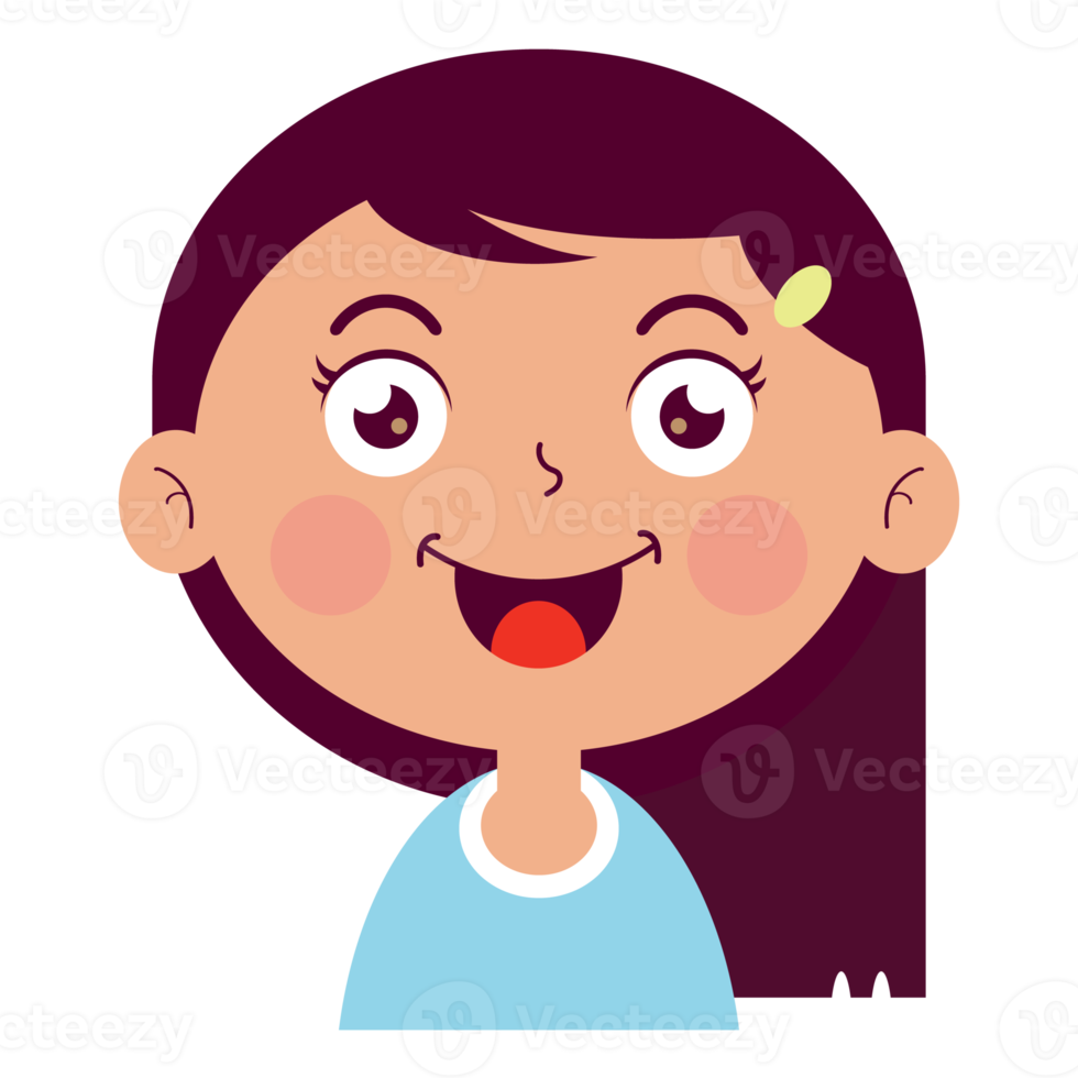 girl happy face cartoon cute png