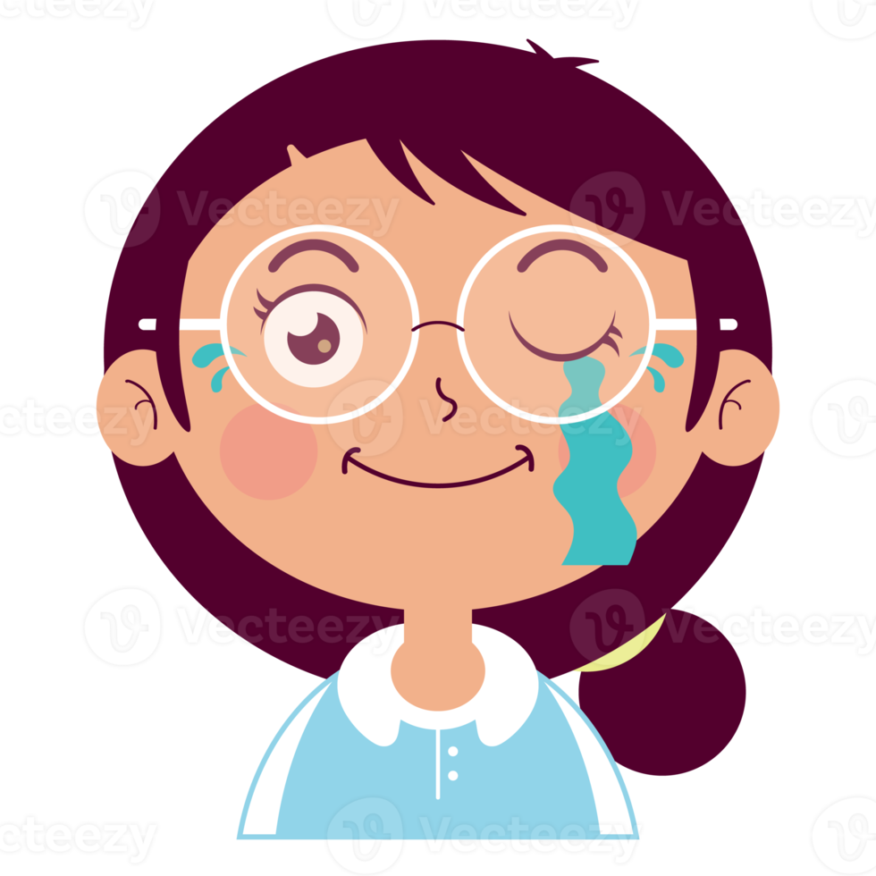 girl crying face cartoon cut png