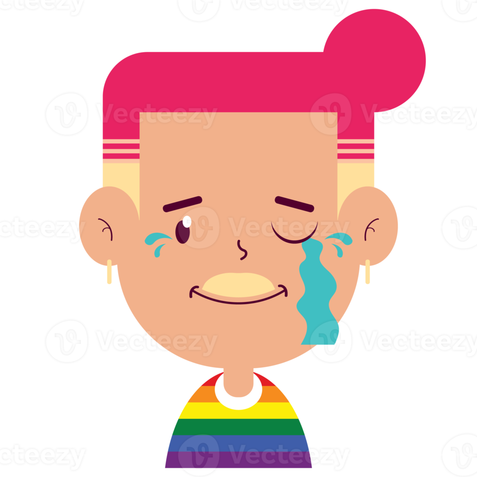 lgbt crying face cartoon cute png
