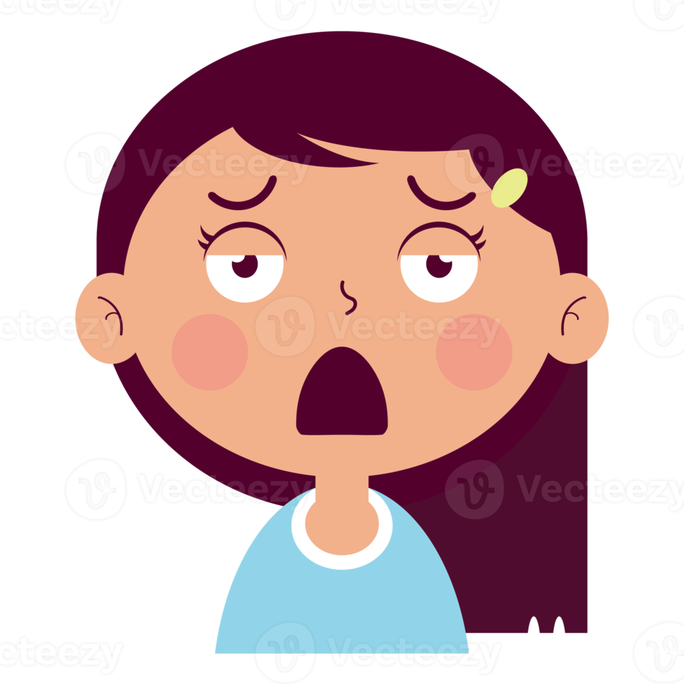 Free girl bored face cartoon cute 14604084 PNG with Transparent Background