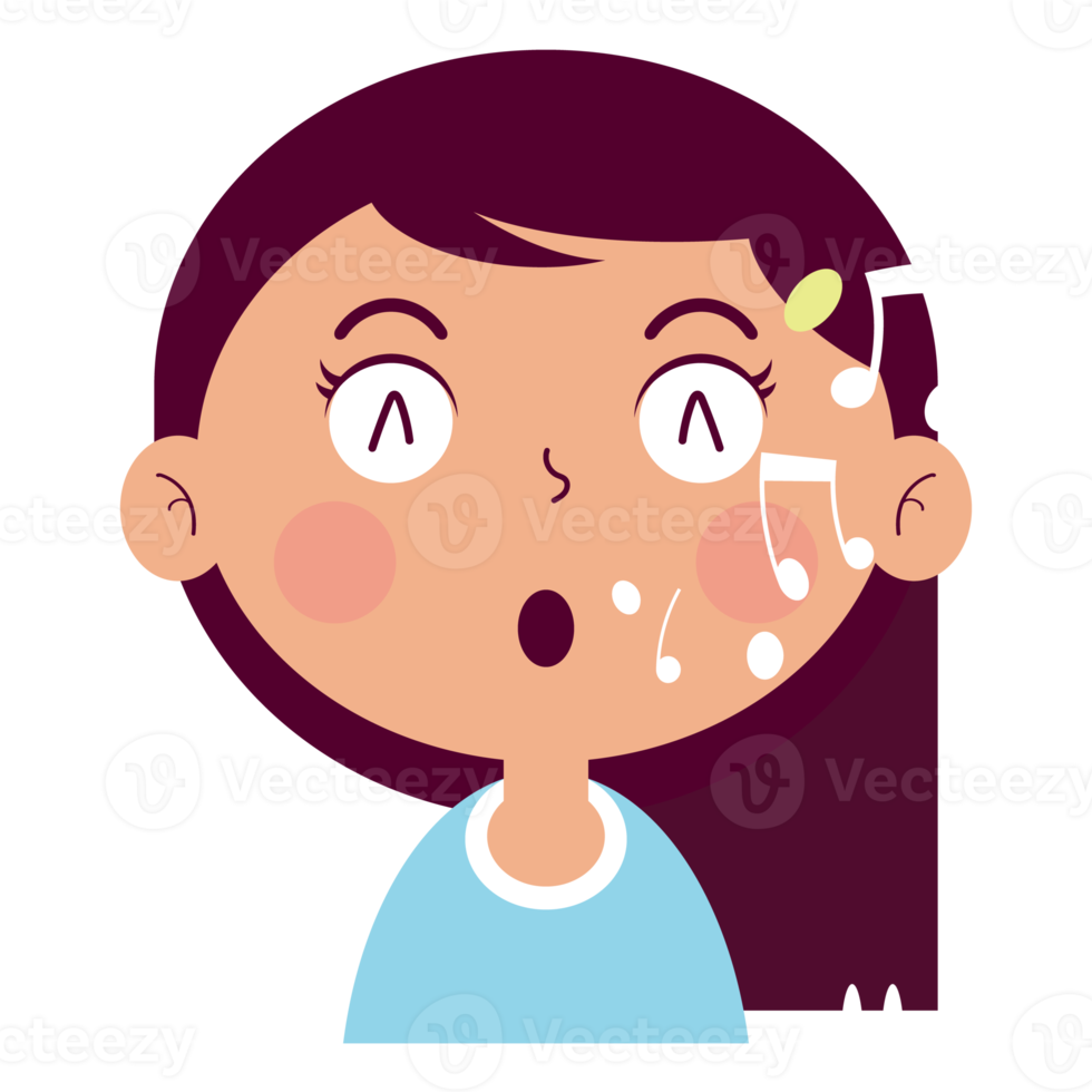 girl whistling face cartoon cute png