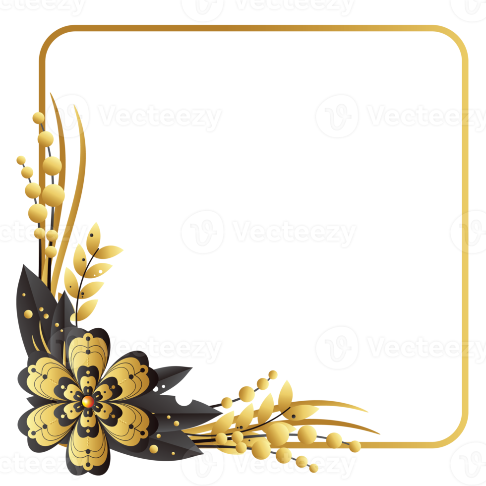 torr blomma på vänster ner hörn fyrkant ram png