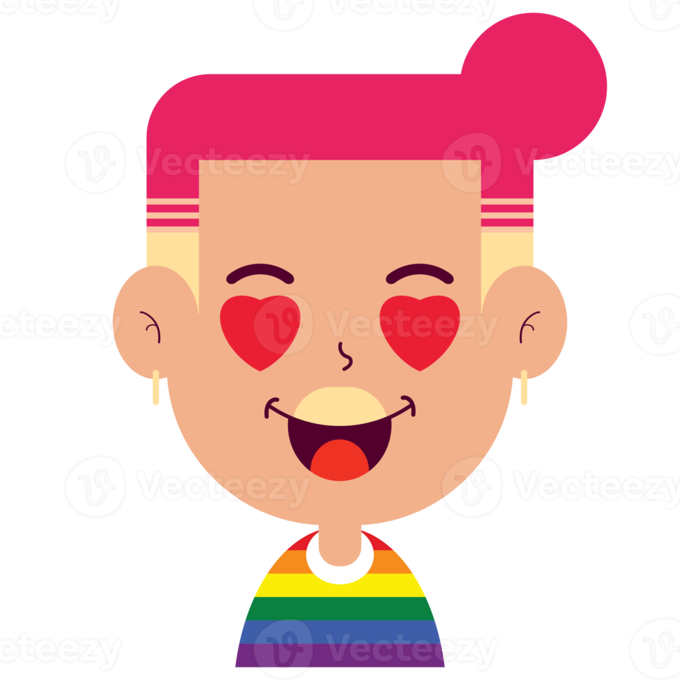 lgbt in love face cartoon cute png