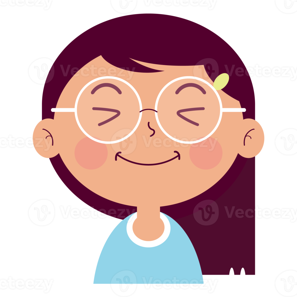 girl happy face cartoon cute png