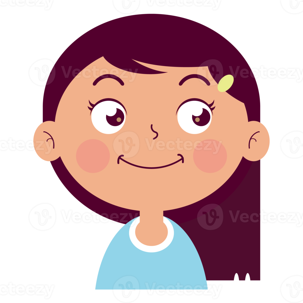 girl doubt face cartoon cute png