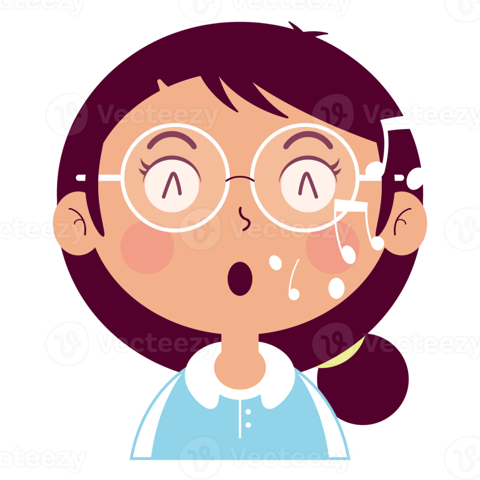 girl whistling face cartoon cute png