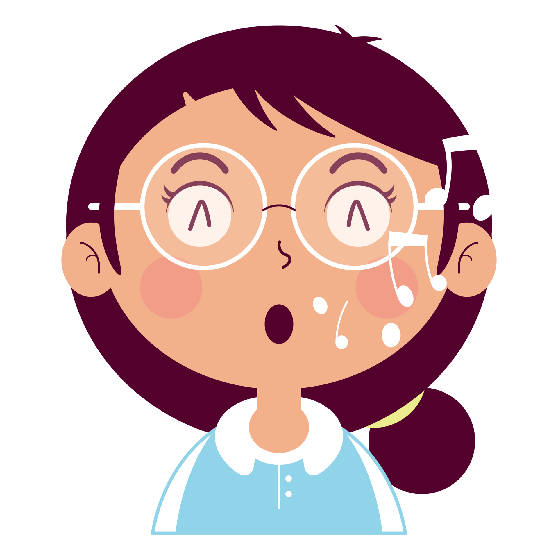 girl whistling face cartoon cute 14604154 PNG