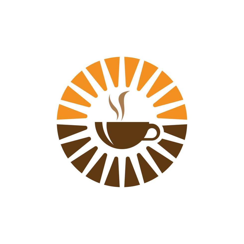 Morning coffee logo design vector