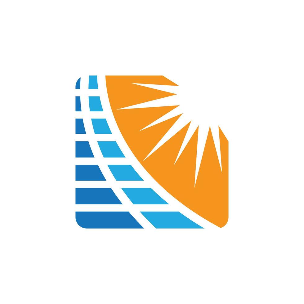 Solar tech logo template vector