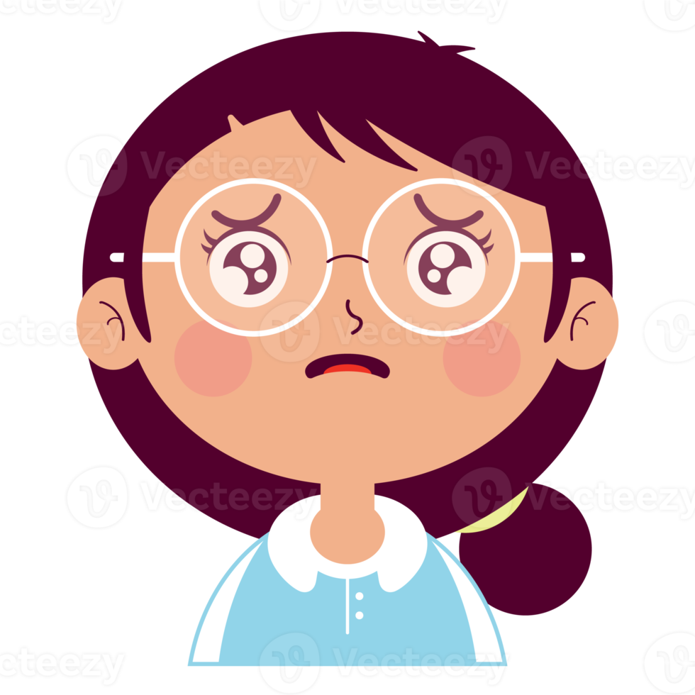 girl sad face cartoon cute png