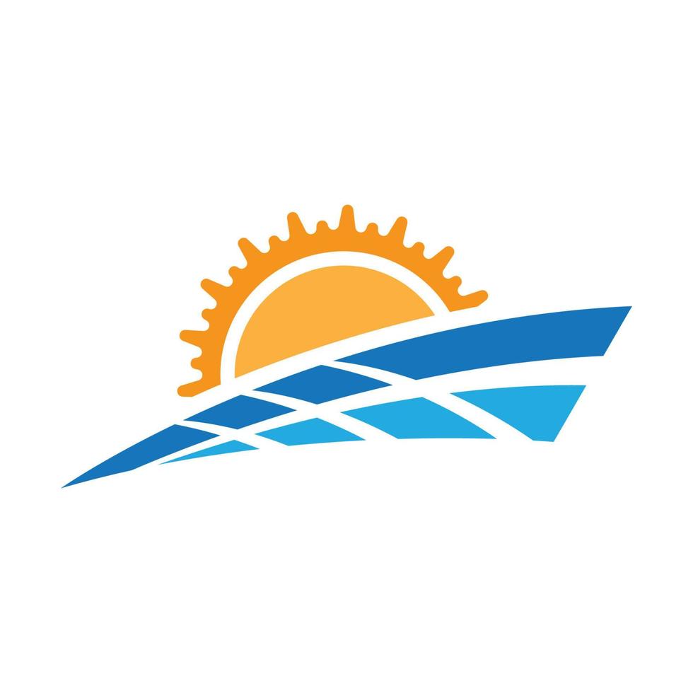 Solar tech logo template vector