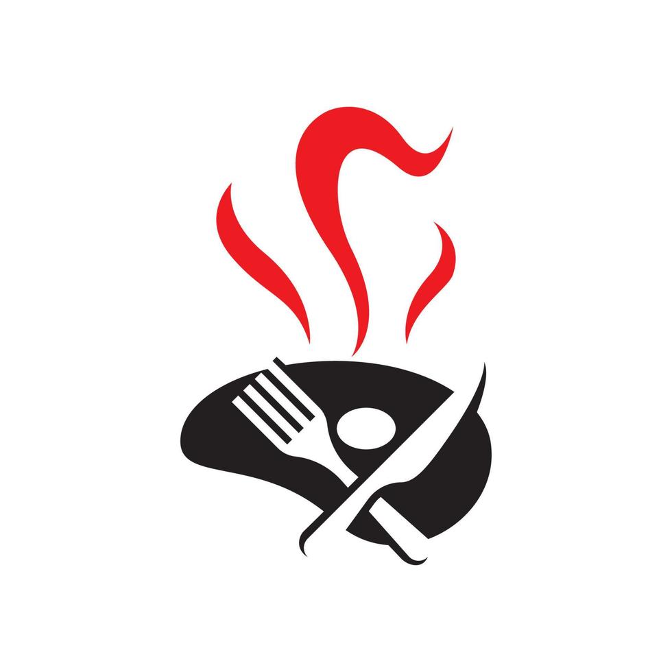 Hot grill logo images illustration vector