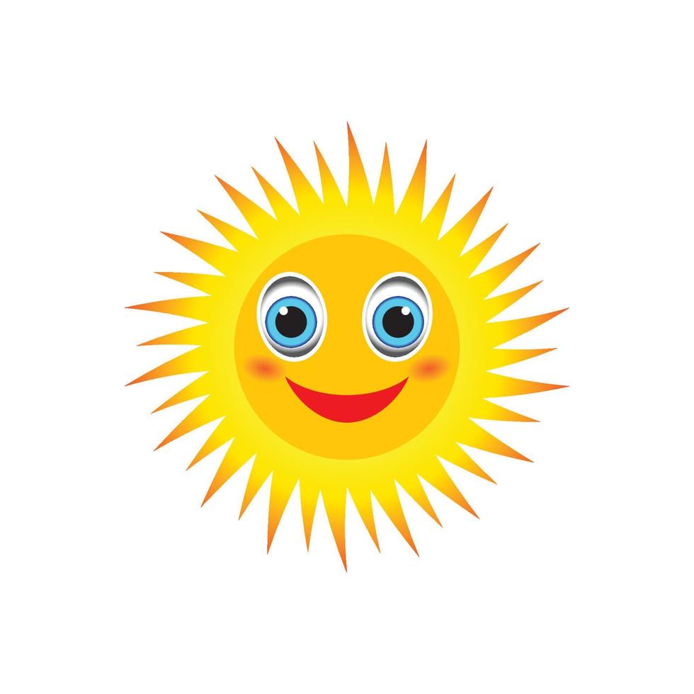 Sun smile emoticon logo images vector