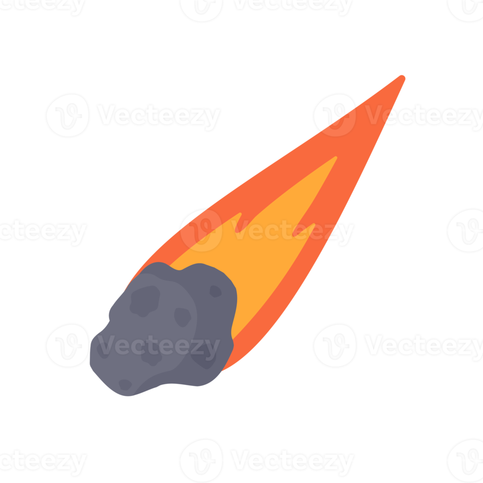 komet tecknad film. meteoriten föll till jorden och gnistor. png