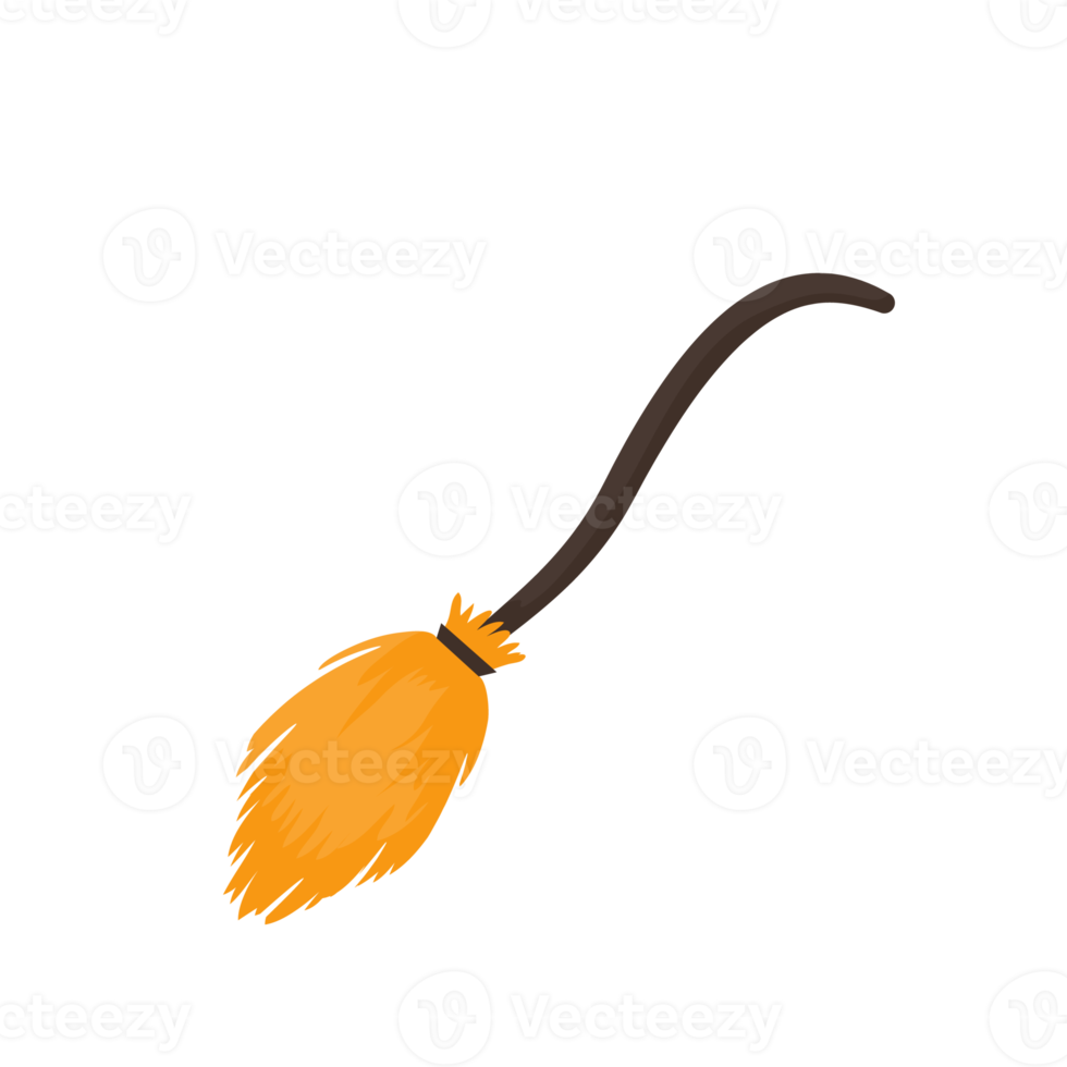 Zauberbesen. Fliegende Holzornamente für die böse Hexe in der Halloween-Nacht png