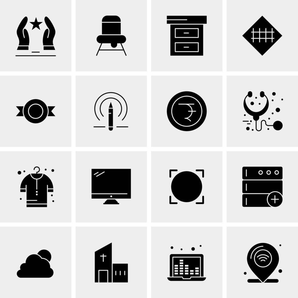 16 iconos de negocios universales vector ilustración de icono creativo para usar en proyectos relacionados con la web y dispositivos móviles