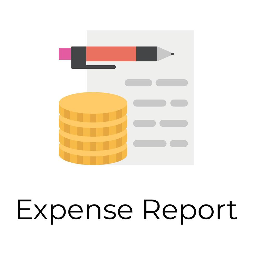 Trendy Expense Report vector