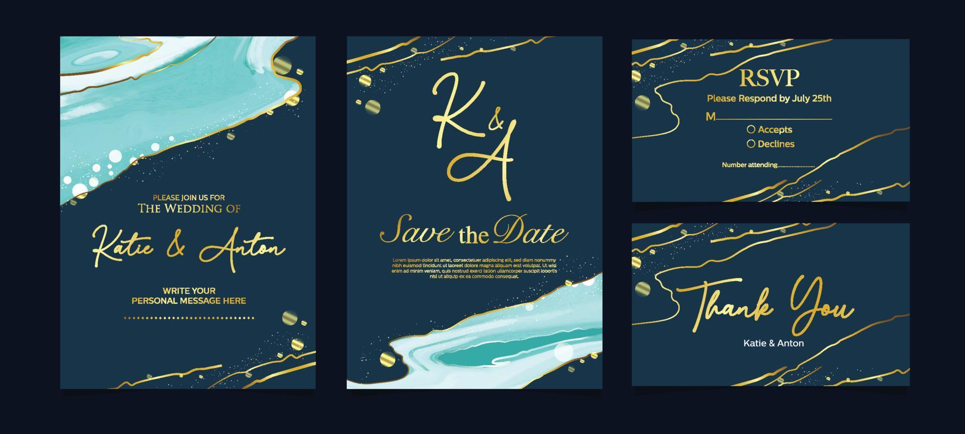 Minimalist Wedding Invitation Template vector