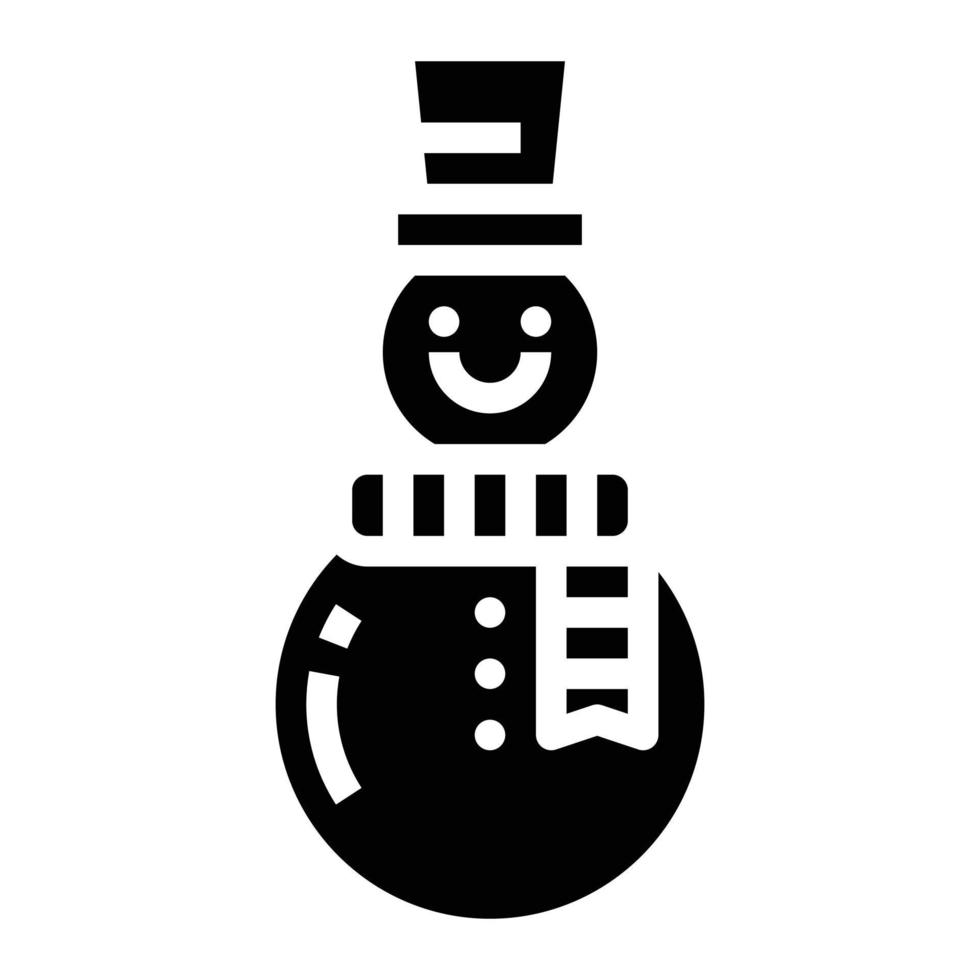 icono de muñeco de nieve vector sólido.