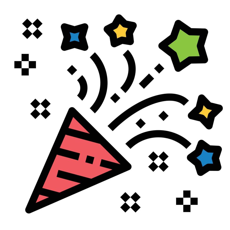 confetti icon line color . vector