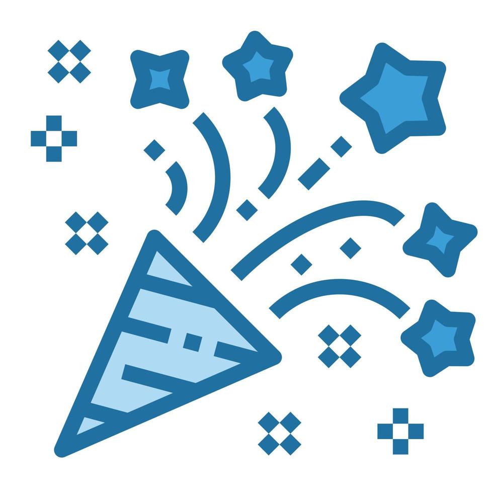 confetti icon line blue color . vector