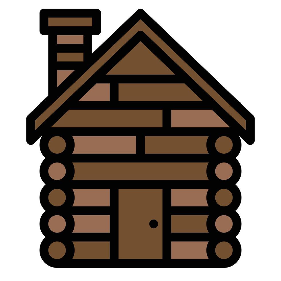 cabin icon line color . vector