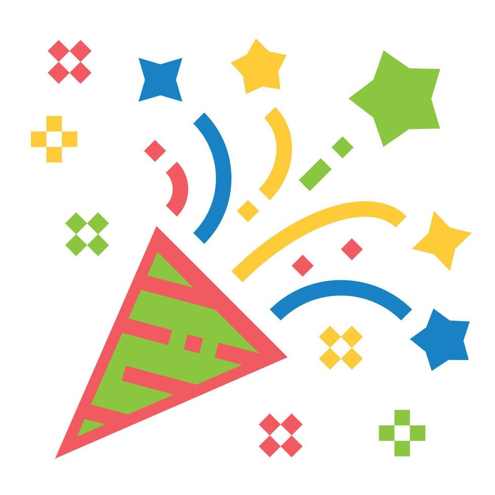 confetti icon vector flat color .