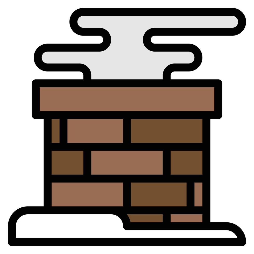 chimney icon line color . vector