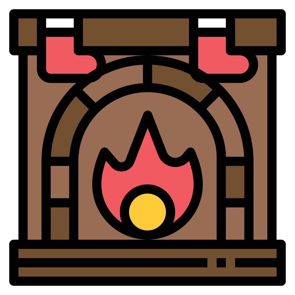 color de la línea del icono de la chimenea. vector