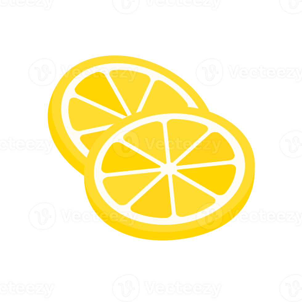 Sour yellow lemons. High vitamin lemons are cut into slices for summer lemonade. png